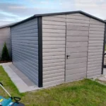 Garaż blaszany 3x4 Domek ogrodowy Dwuspadowy Kolor srebrny RAL 9006