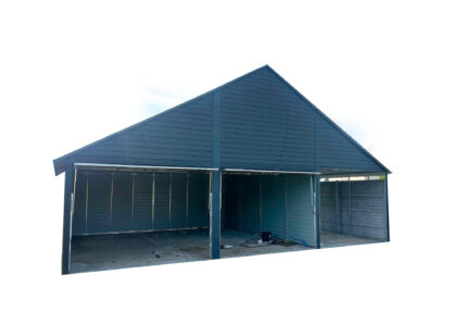 Garaż blaszany 9x6 Trzystanowiskowy Dwuspadowy Antracyt BTX 7016
