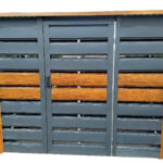 Wiata śmietnikowa 3x1 Antracyt BTX 7016 + Drewnopodobny BTX Złoty dąb