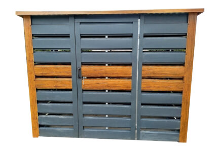 Wiata śmietnikowa 3x1 Antracyt BTX 7016 + Drewnopodobny BTX Złoty dąb